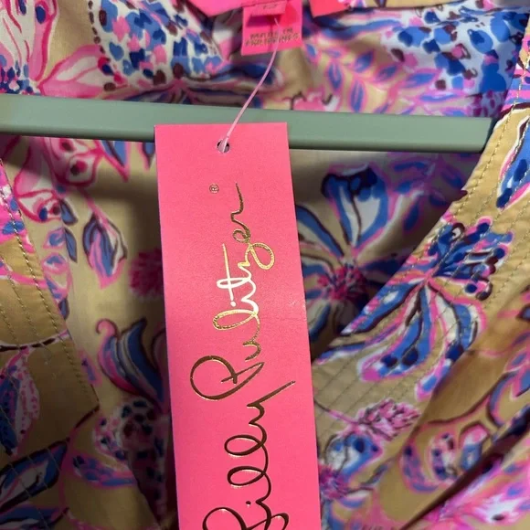 Lilly Pulitzer Pink and Tan Floral Midi Dress - Picture 4 of 4